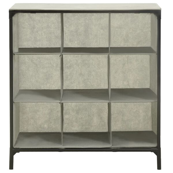 vidaXL Shoe Rack 57x36x61 cm Non-Woven Fabric and Steel Grey