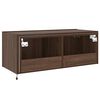 vidaXL TV Wall Cabinet with LED Lights Brown Oak 80x35x31 cm