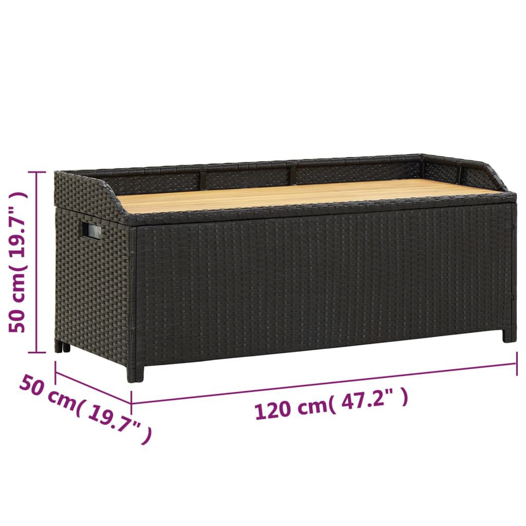 Black garden deals storage bench
