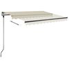 vidaXL Freestanding Manual Retractable Awning 350x250 cm Cream