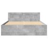 vidaXL Bed Frame with Headboard without Mattress Concrete Grey 120x200 cm