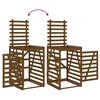vidaXL Triple Wheelie Bin Storage Honey Brown Solid Wood Pine