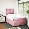 vidaXL Box Spring Bed with Mattress Pink 120x190 cm Small Double Velvet