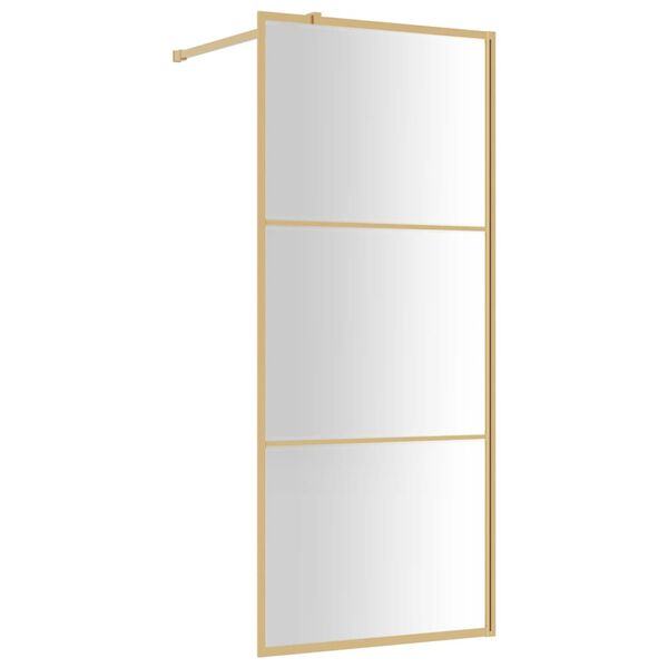 vidaXL Walk-in Shower Wall with Clear ESG Glass Gold 80x195 cm