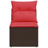 vidaXL Garden Sofa with Cushion 3 pcs Brown Poly rattan