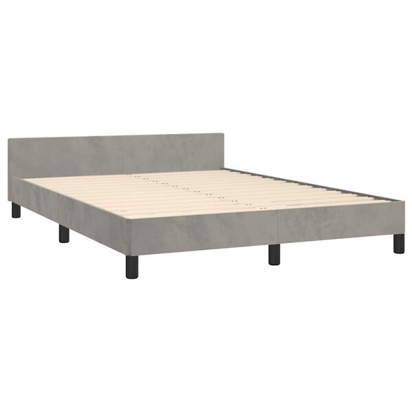 vidaXL Bed Frame without Mattress Light Grey 135x190cm Double Velvet