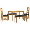 vidaXL Dining Set 5 pcs Black Solid Oak Wood