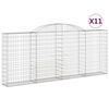vidaXL Arched Gabion Baskets 11 pcs 300x30x120/140 cm Galvanised Iron