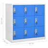 vidaXL Locker Cabinets 2 pcs Light Grey and Blue 90x45x92.5 cm Steel