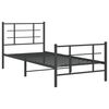 vidaXL Metal Bed Frame without Mattress with Footboard Black 90x200cm
