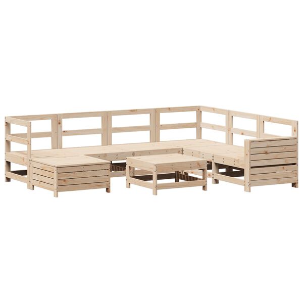 vidaXL 8 Piece Garden Sofa Set Solid Wood Pine