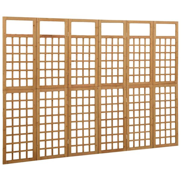 vidaXL 6-Panel Room Divider/Trellis Solid Fir Wood 242.5x180 cm