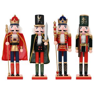 vidaXL Christmas Nutcracker TURKU 4 pcs Red and Black 38 cm