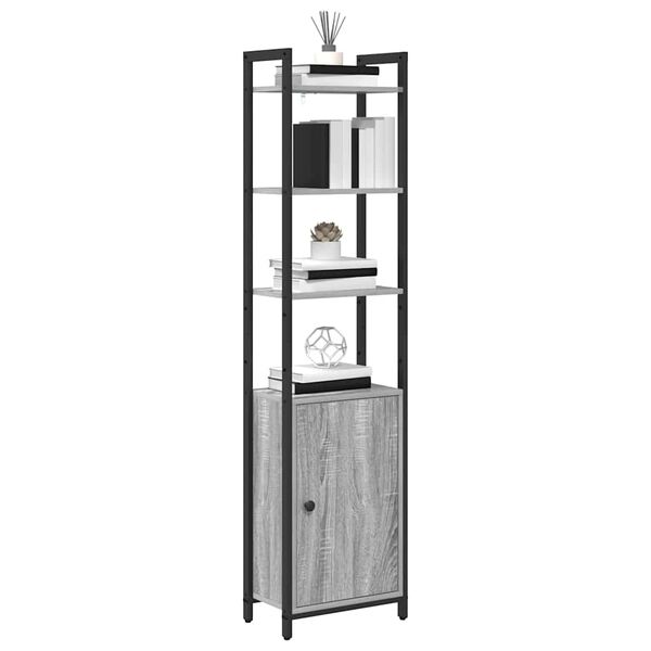 vidaXL Book Cabinet Grey Sonoma 40 x 24 x 161 cm Engineered Wood