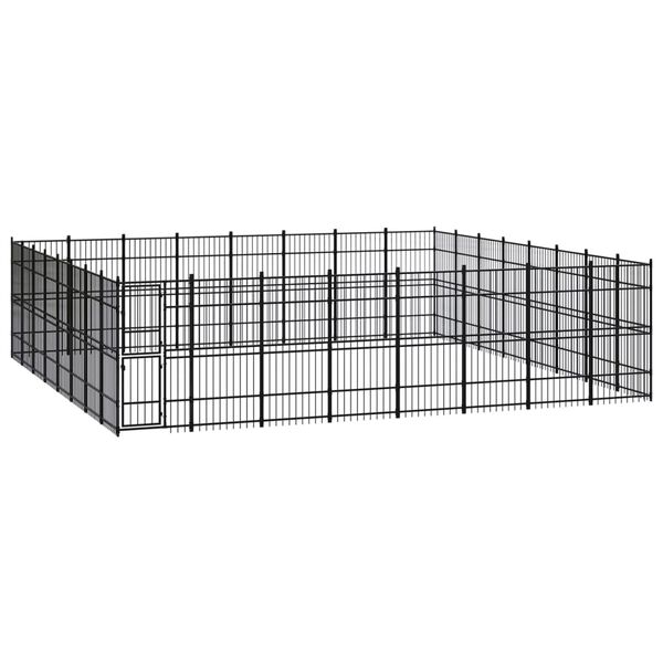 vidaXL Outdoor Dog Kennel Steel 58.98 m&sup2;