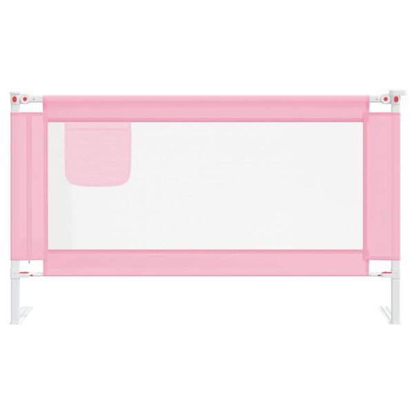 vidaXL Toddler Safety Bed Rail Pink 140x25 cm Fabric