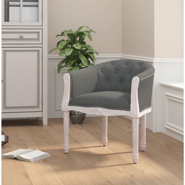 vidaXL Dining Chair Dark Grey Fabric
