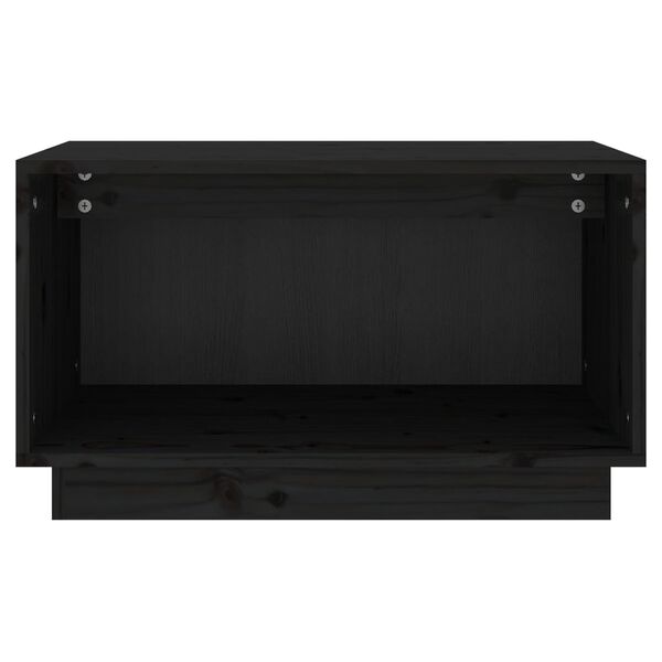 vidaXL TV Cabinet Black 60x35x35 cm Solid Wood Pine