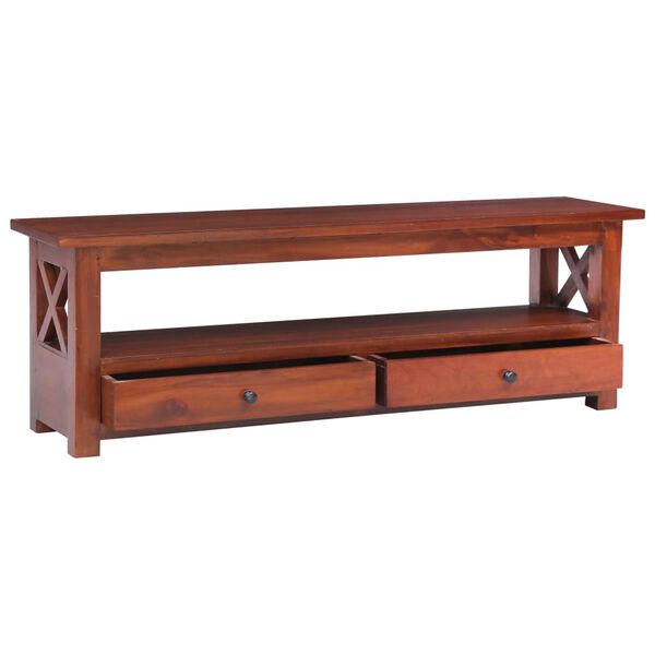 vidaXL TV Cabinet Brown 115x30x40 cm Solid Mahogany Wood