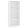 vidaXL 4-Tier Book Cabinet White 60x24x142 cm Engineered Wood