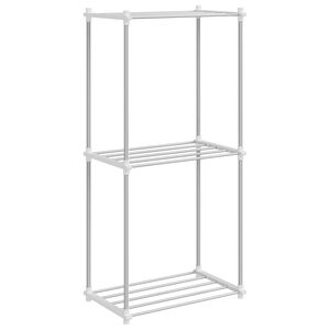 vidaXL Tubular Shelf with Storage White 42.5 x 27 x 91.5 cm Aluminium