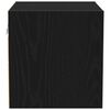 vidaXL LED Wall Bedside Cabinet with Black Engineered Wood