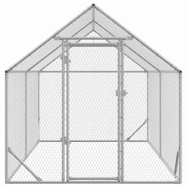 vidaXL Chicken Cage Silver 400x170x177cm Galvanised Steel