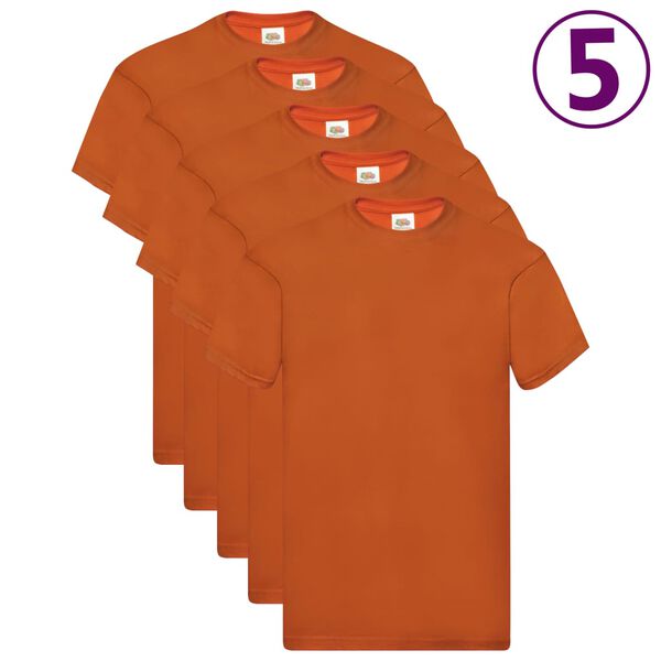 Fruit of the Loom Original T-shirts 5 pcs Orange L Cotton