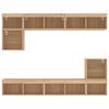 vidaXL 8 Piece TV Wall Units with LED Sonoma Oak Engineered Wood