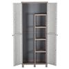 vidaXL Storage Cabinet with 2 Doors 68x37.5x170 cm Light Grey and Beige