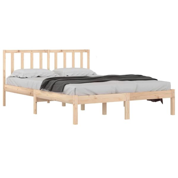 vidaXL Bed Frame without Mattress Solid Wood Pine 120x190 cm Small Double
