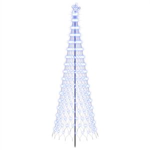 vidaXL LED Christmas Tree EKENAS 300 cm 350 LEDs Blue Steel Black
