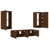 vidaXL 4 Piece TV Wall Units with LED Brown Oak Engineered Wood
