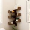 vidaXL Wall Corner Shelves 2 pcs Smoked Oak 40x40x50 cm Engineered Wood