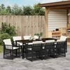 vidaXL Garden Dining Set 9 pcs Black Poly Rattan