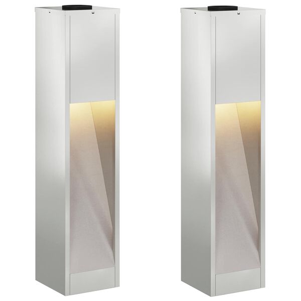 vidaXL Solar Led Pathway Light 2 pcs Galvanized Galvanized