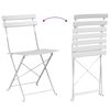 vidaXL Folding Bistro Set 3 pcs White Steel