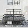 vidaXL Metal Bed Frame without Mattress with Footboard Black 135x190cm