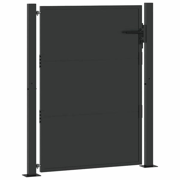 vidaXL Garden Gate with Lock Black 100 x 125 cm Powder-Coated Steel