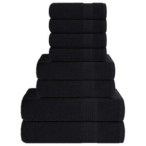 vidaXL 8 Piece Towel Set "FROGN" Black 360 gsm