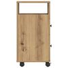 vidaXL Narrow Bathroom Cabinet with Wheels Artisian Oak Engineered Wood