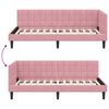 vidaXL Corner Bed Frame with Headboard Pink 90 x 200 cm Velvet