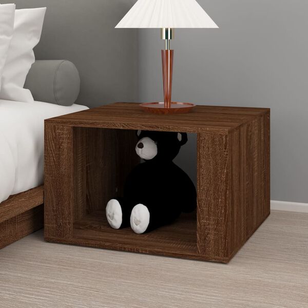 vidaXL Bedside Table Brown Oak 57x55x36 cm Engineered Wood