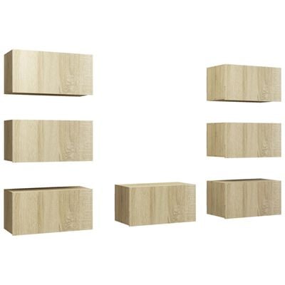 vidaXL TV Cabinets 7 pcs Sonoma Oak 30.5x30x60 cm Engineered Wood