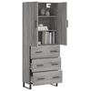 vidaXL Highboard Grey Sonoma 69.5x34x180 cm Engineered Wood