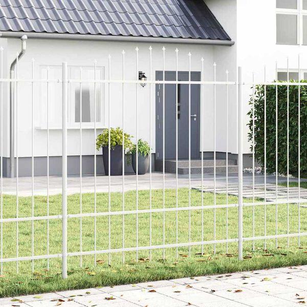 vidaXL Garden Fence 6 pcs White 170 x 215 cm Powder-Coated Steel
