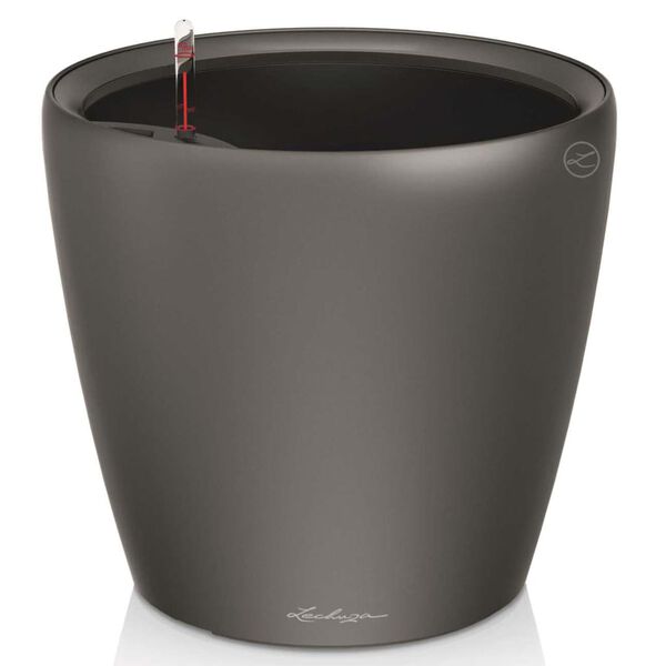 LECHUZA Planter CLASSICO LS 28 ALL-IN-ONE Charcoal Metallic 16043