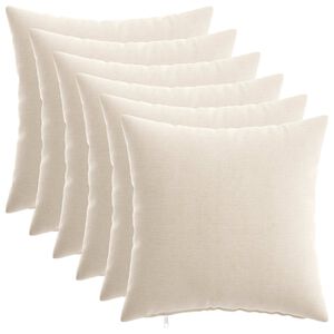 vidaXL Throw Pillow 6 pcs HEERLEN Cream 30 x 30 cm Chenille Fabric