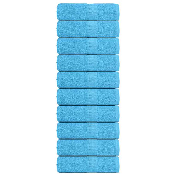 vidaXL Guest Towels 10 pcs "FROGN" Turquoise 30x50 cm 100% Cotton