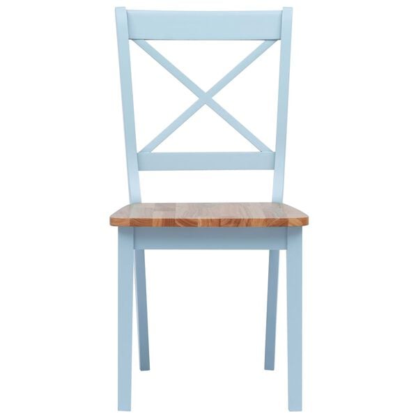 vidaXL Dining Chairs 2 pcs Grey and Light Wood Solid Rubber Wood